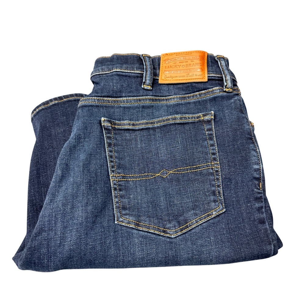Lucky Brand Jeans Mens 40x30 (40x29 ACTUAL) Athletic Fit Blue Denim Stretch